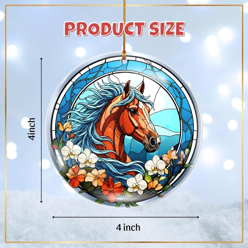 Hutato Horse Christmas Ornament - Horse Decor for Home, Handmade Christmas Tree Ornament, Acrylic Hanging Decoration, Holiday Keepsake, Gifts for Horses Lovers Girls, Bestfriend, Animal Lovers - Image 5